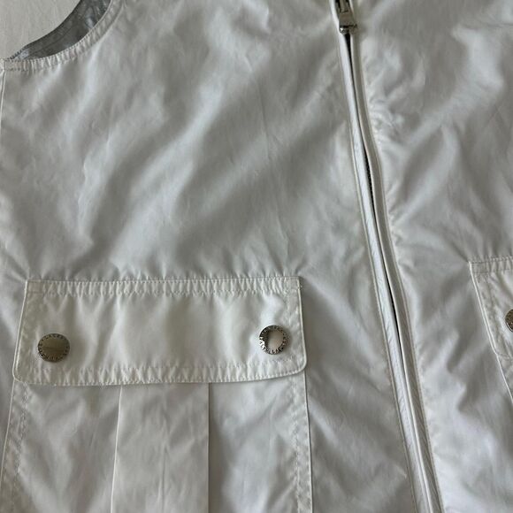 Lauren Ralph Lauren Reversible Vest Silver Metallic / White Sz P/M - Picture 5 of 6